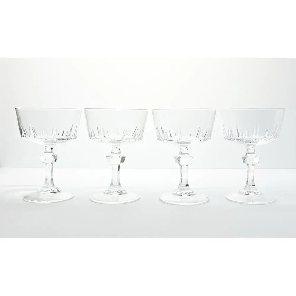 Princess House “Esprit” Set of 4 Champagne Coupe Glasses 5 1/4” 8oz